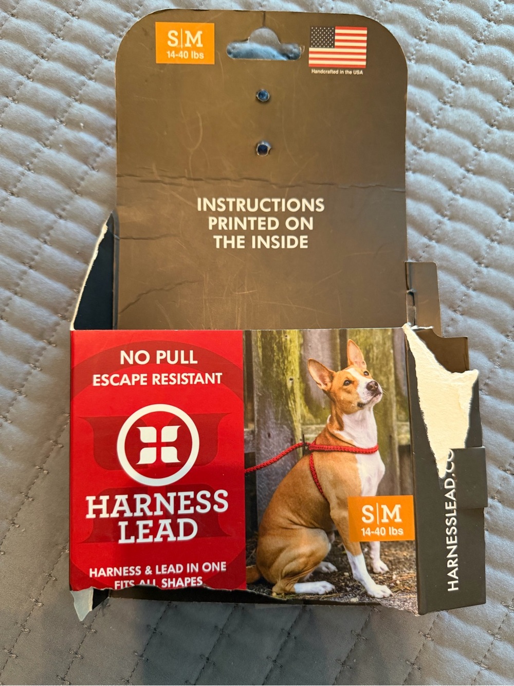 Harness Lead No-Pull Dog Harness & Lead in Red (S/M)